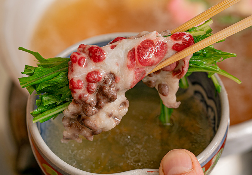 鯨はりしゃぶ鍋食べ方